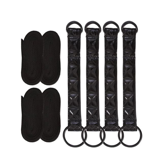 Sinful Bed Restraint Straps Black - Twelve Feet of Adjustable Bed Strap