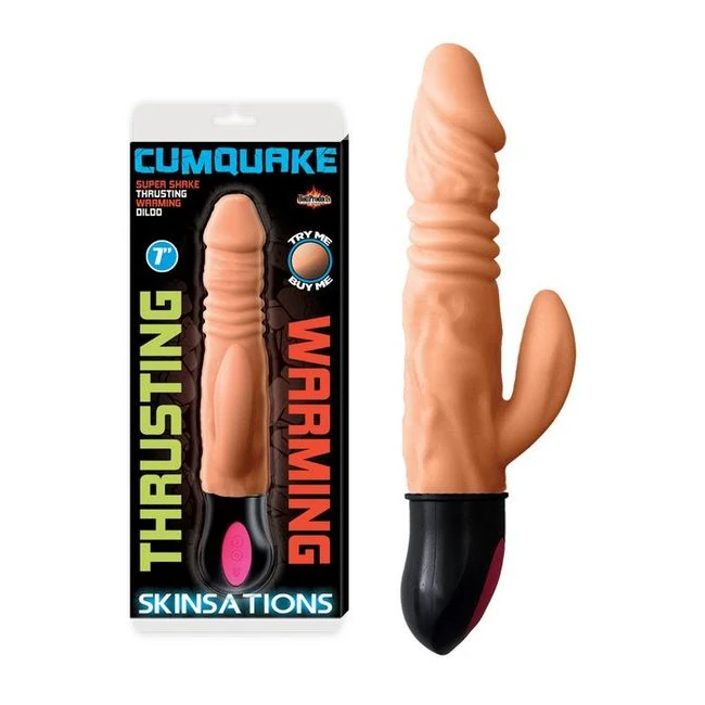 Skinsations Cum Quake Warming Dildo W/clit Stimulator - How It Feels