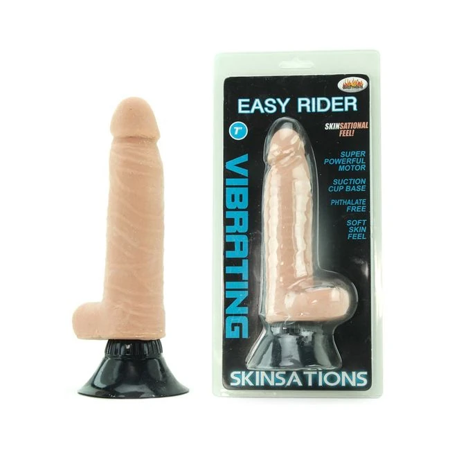 Skinsations Easy Rider 7in Vibrating Beige Dildo - How It Feels