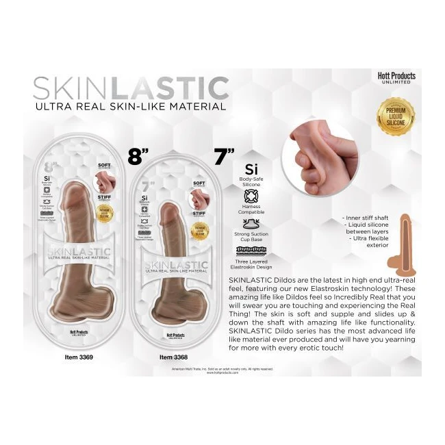 Skinsations Skinlastic Sliding Skin Dildo W/ Suction Base - Material Feel & Safety