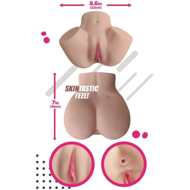 Skinsations Sweet Cheeks Ass & Pussy Stroker - Skin-Like TPE and Lifelike Shaping