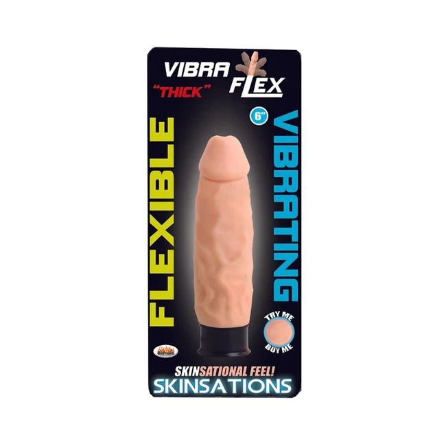 Skinsations Thick Vibraflex/6in Dildo 12 Functions - Vibration Modes