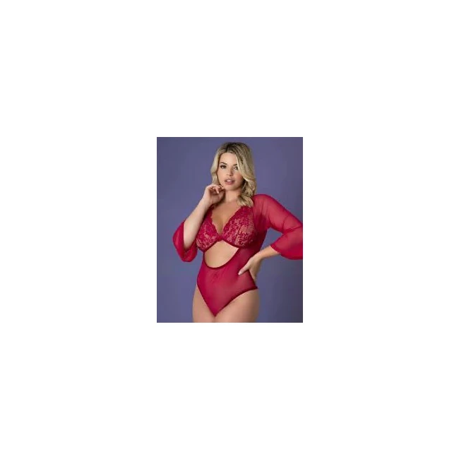 SLEEVE 3/4 PLAYSUIT CHERRY - Internal Texture