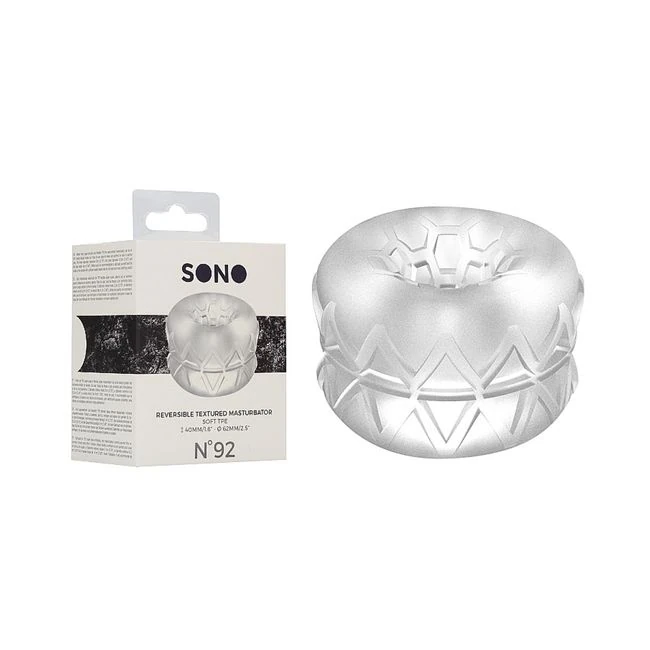 Sona N0. 92 - Reversible Textured Masturbator Clear - Internal Texture and Stimulation