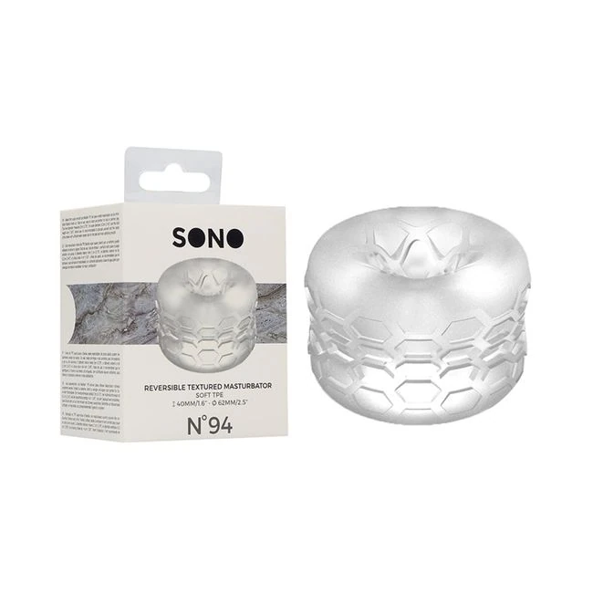 Sono N0. 94 - Reversible Textured Masturbator - Transparent - Internal Texture and Stimulation
