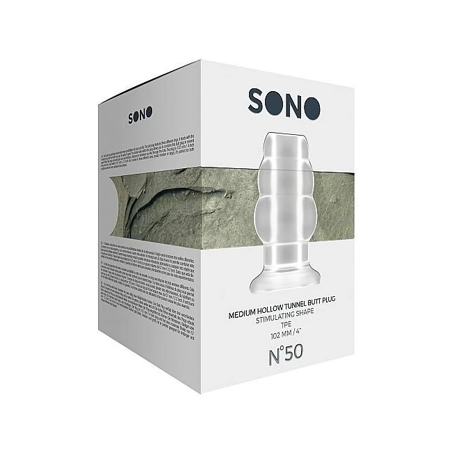 Sono No 50 Medium Hollow Tunnel Butt Plug 4 Inches Translucent - Material & Safety