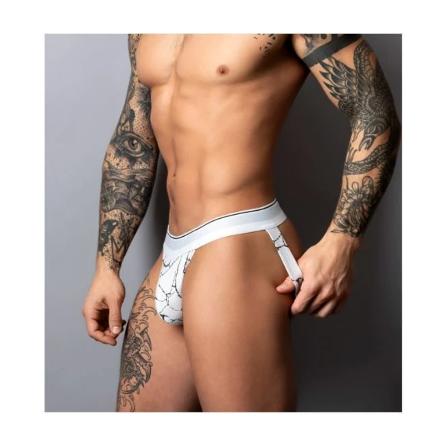 Soo Cumfy Jock Black/white - by Male Power Lingerie