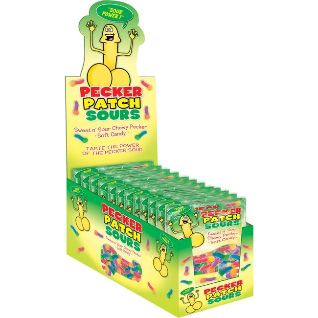 Sour Pecker Patch Display(12pcs) - Twelve Sweet-and-Sour Candies on One Display