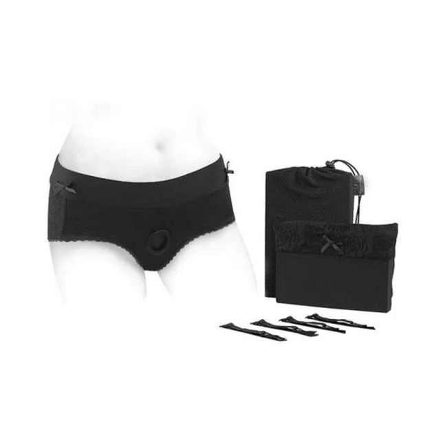 Spareparts Bella Cleavage Booty Short Harness Black Size - Shape & Texture