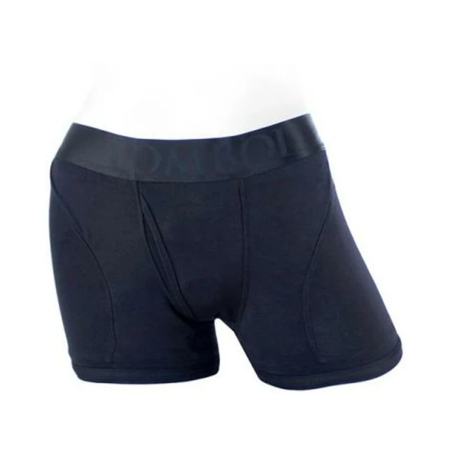 Spareparts Tomboii Rayon Boxer Briefs Harness Black Size - Shape & Texture