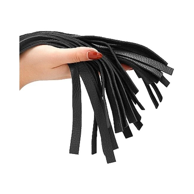 Sparkling Round Metal Handle Leather Flogger - Hardware & Fasteners