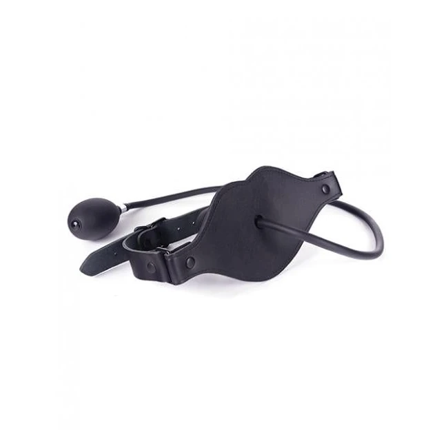 Spartacus Inflatable Dildo Gag with Hand Pump Black O/s - Shape & Texture