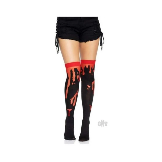 Splatter Thigh Highs Os - Fabric & Feel