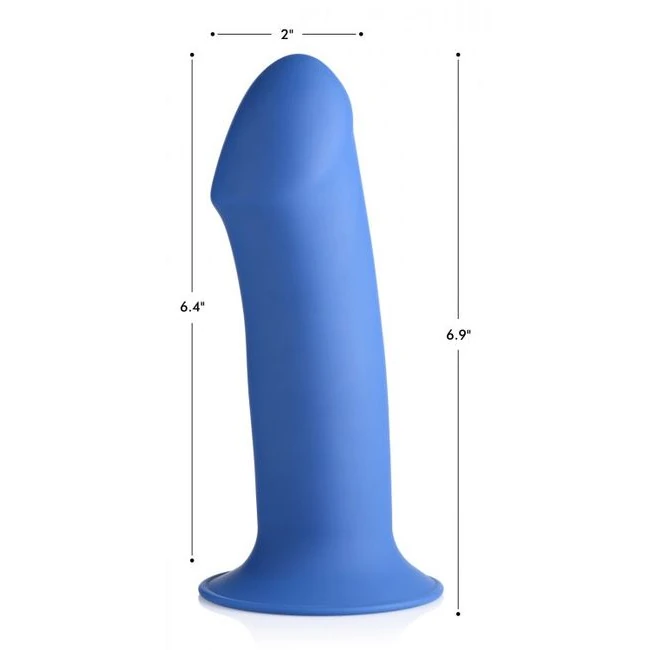 Squeeze-it Squeezable Thick Phallic Dildo- Blue - Shape & Texture