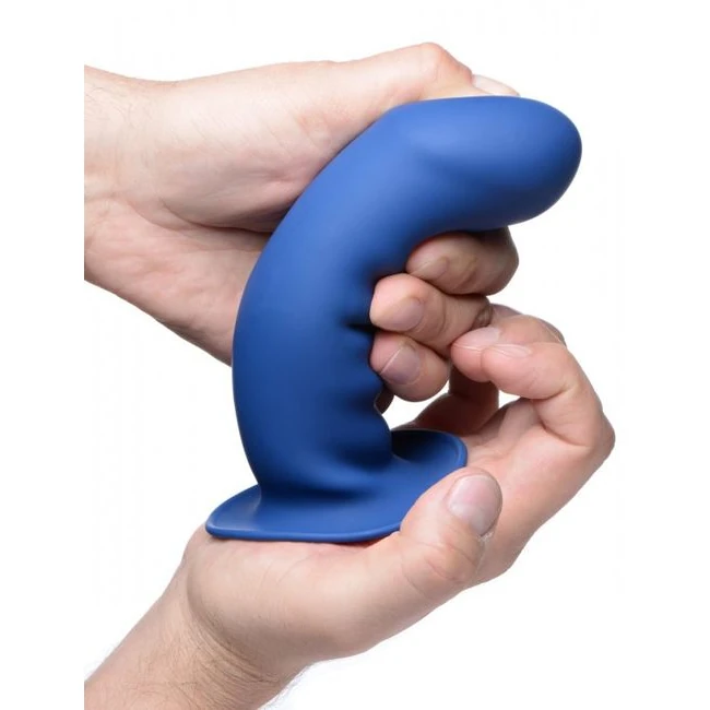 Squeeze-it Squeezable Thick Phallic Dildo- Blue - Material & Feel