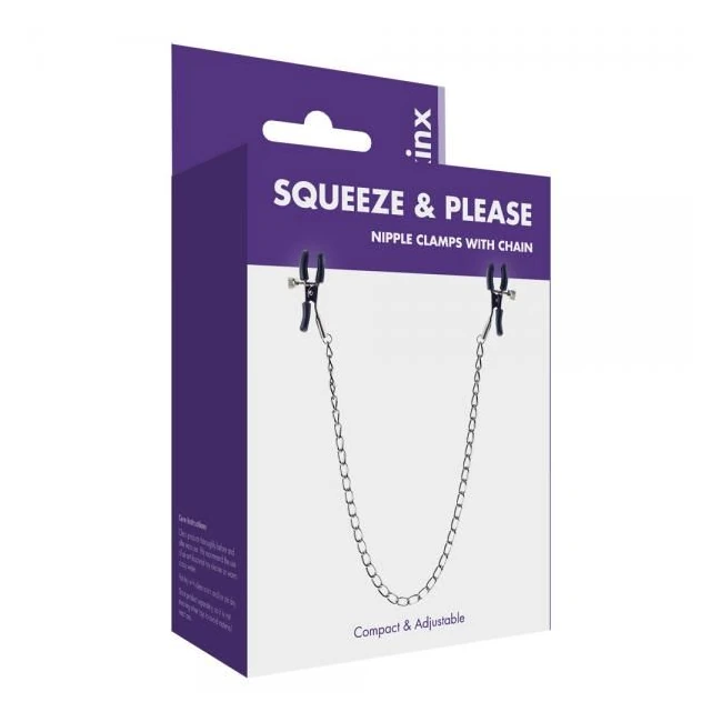 Squeeze n Please Nipple Clamps Chain Kinx - PVC Body with Soft-Coated Tips
