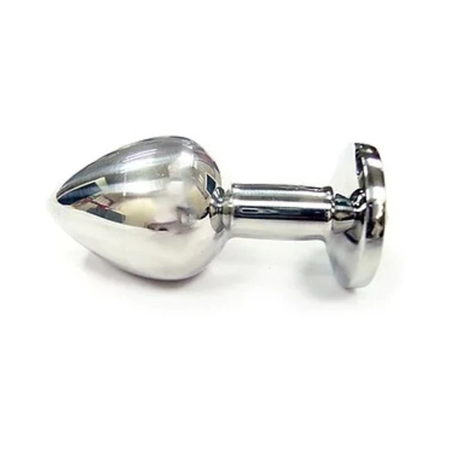 Stainless Steel Smooth Small Butt Plug W/crystal - Shape & Comfort