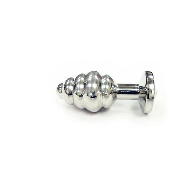Stainless Steel Threaded Small Butt Plug Small with Clear Crystal  in Clamshell - Shape & Comfort