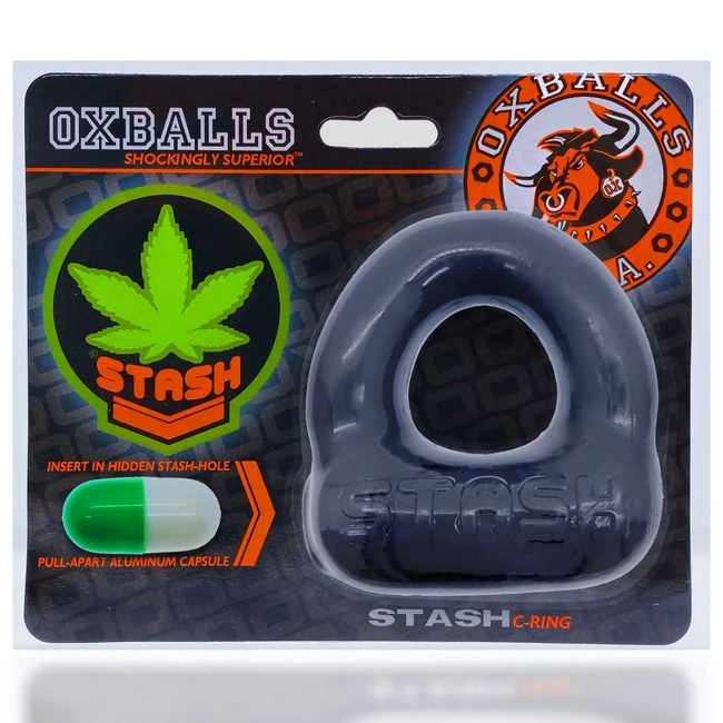 Stash Cockring W/ Capsule Insert Black by OXBALLS | Male Q