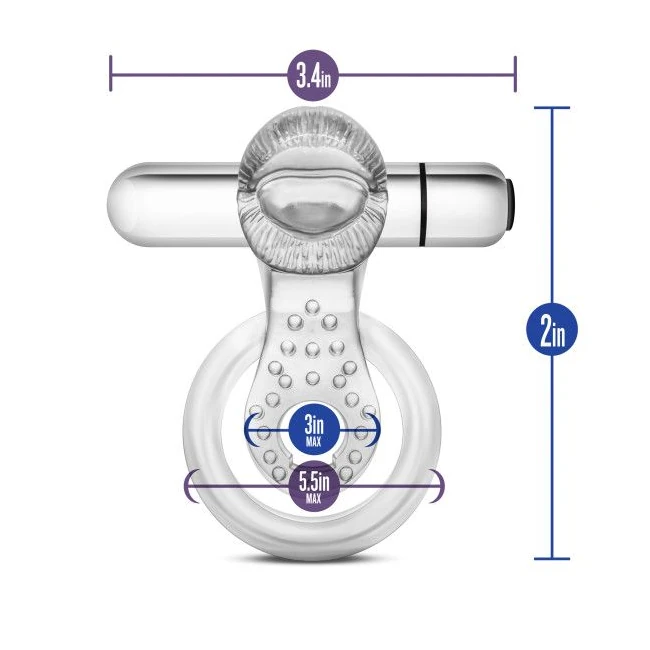 Stay Hard 10 Function Tongue Ring Vibrating Clear - Vibration Modes and Stimulation