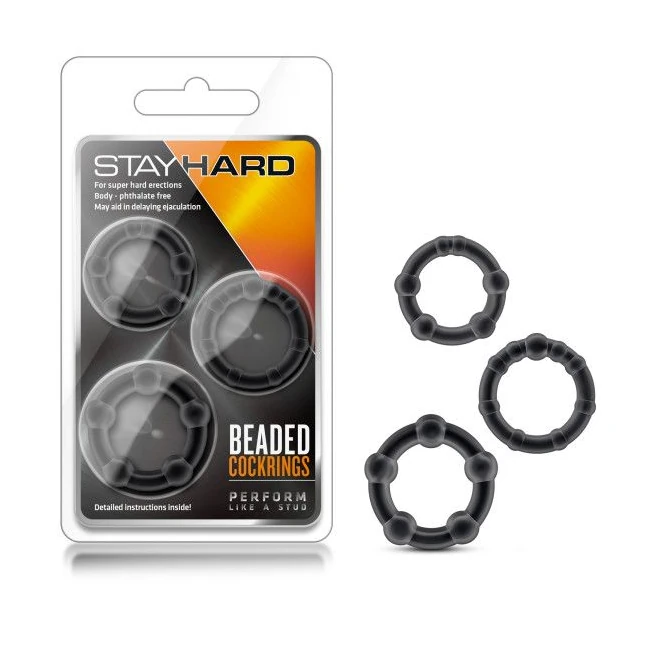 Stay Hard Beaded Cockringsblack - Overview
