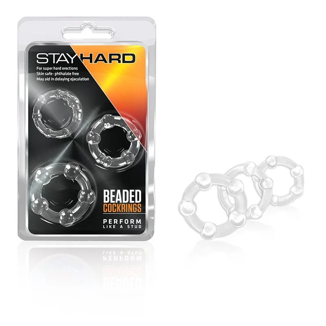 Stay Hard Beaded Cockringsblack - Enhanced Stimulation and Functionality