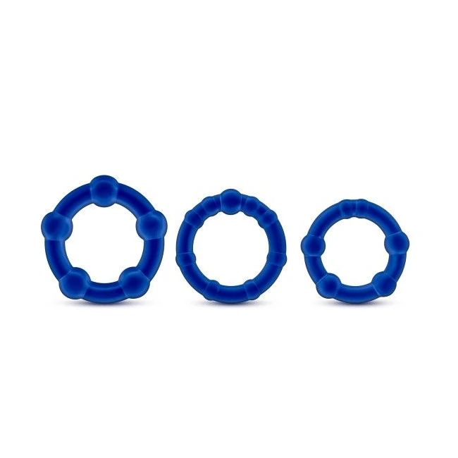 Stay Hard Beaded Cockrings 3pc Set Blue - What Stands Out