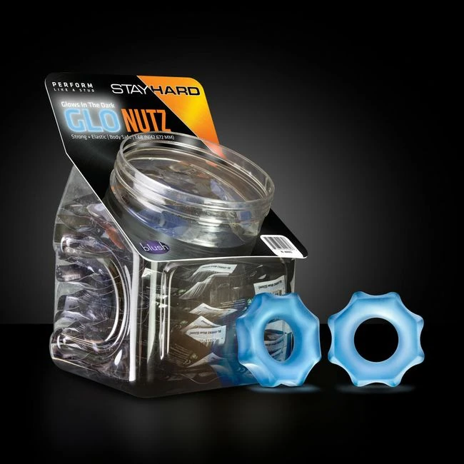 Stay Hard Glo Nutz 40 Piece Fishbowl Blue - Overview