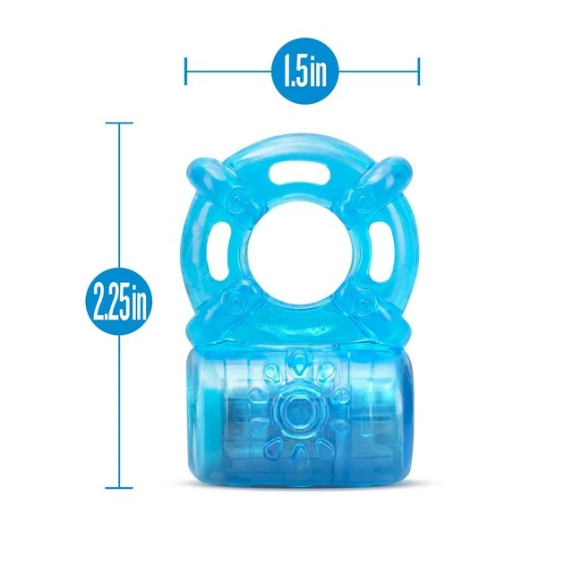 Stay Hard Rechargeable 5 Function Cock Ring Blue - Experience Elevated Pleasure with the Stay Hard Rechargeable 5 Function Cock Ring