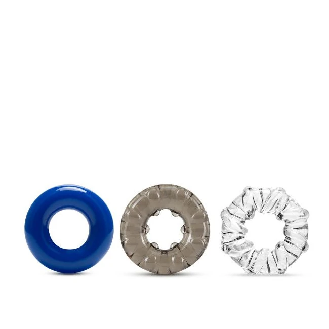 Stay Hard Triple Stretch 3 pk Cock Ring Multi Color - Key Details