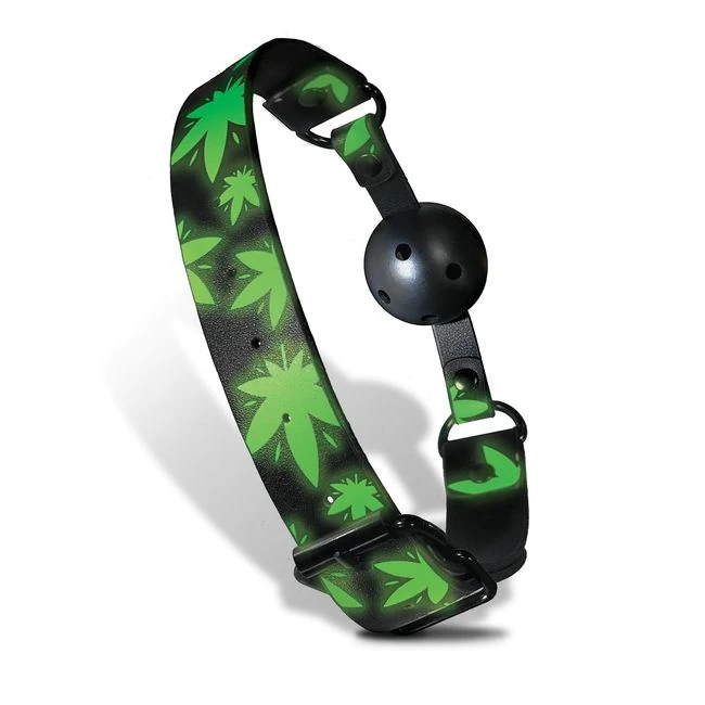 Stoner Vibes Breathable Ball Gag Glow in the Dark Chronic Collection - Physical Design and Material Comfort