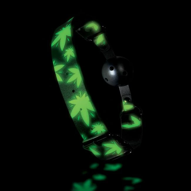 Stoner Vibes Breathable Ball Gag Glow in the Dark Chronic Collection - Visual and Sensory Experience