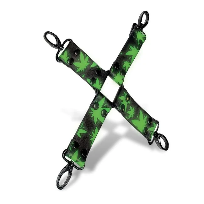 Stoner Vibes Hogtie Glow in Th Dark Chronic Collection - Setting Wrists and Ankles at the Front or Back
