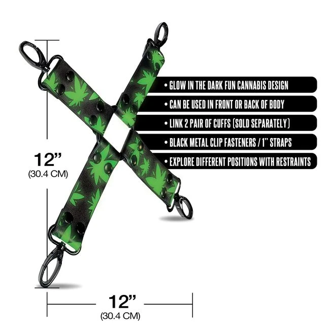 Stoner Vibes Hogtie Glow in Th Dark Chronic Collection - Four Clips and Linked Cuffs