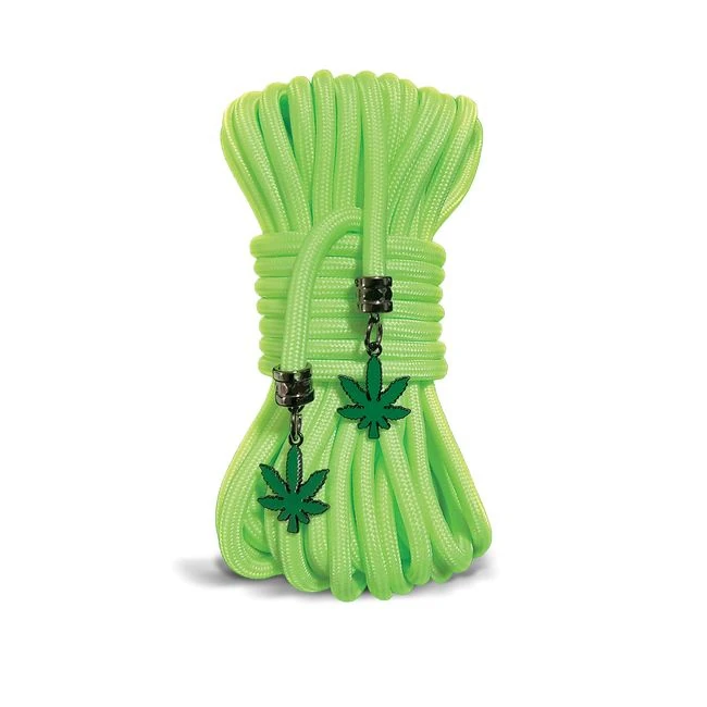 Stoner Vibes Rope 32ft Glow in the Dark Chronic Collection - Strong, Waterproof Rope With Cuff Linking