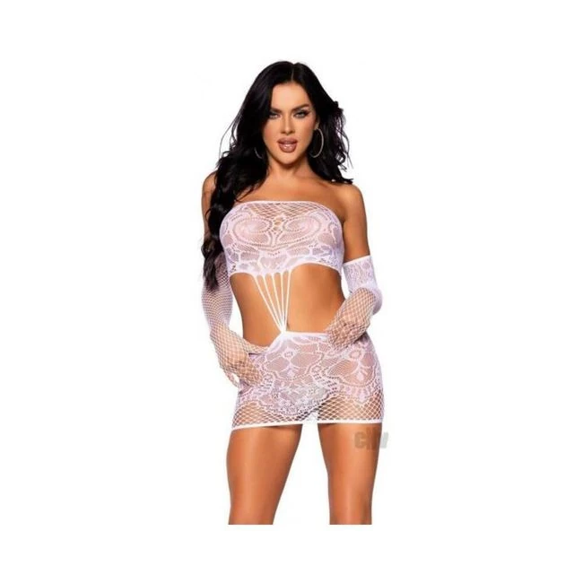 Strap Lace Tube Dress/glovesos Blk - Fabric & Feel