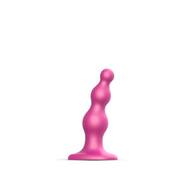 Strap-on-me Beads Plug Dil Metallic Raspberry - Shape & Texture