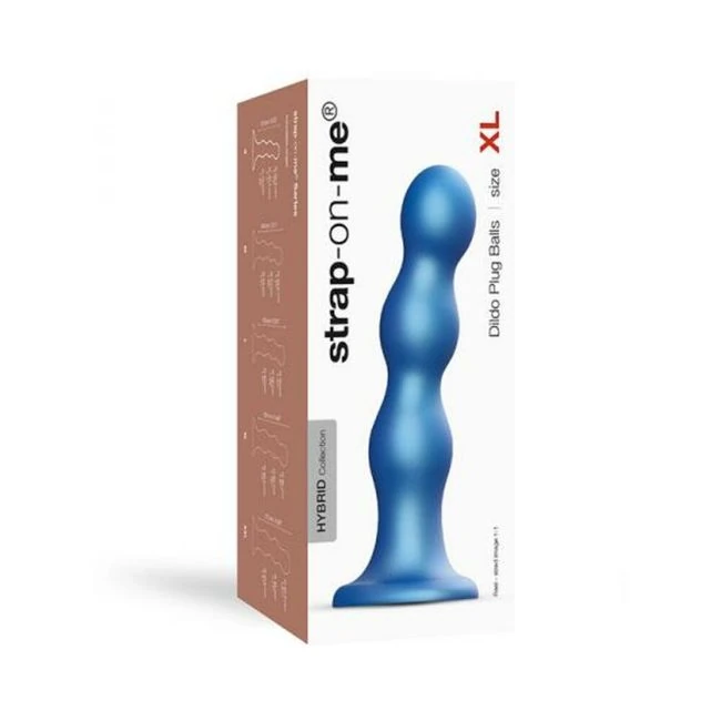 Strap-on-me Dildo Plug Balls Metallic - Shape & Texture