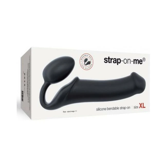 Strap on Me Silicone Bendable Strapless Strap on Xl Black - Shape & Texture
