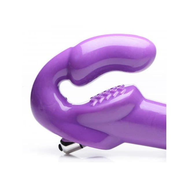 Strap U 7x Revolver Thick Vibrating Strapless Strap-on Purple - Power & Performance