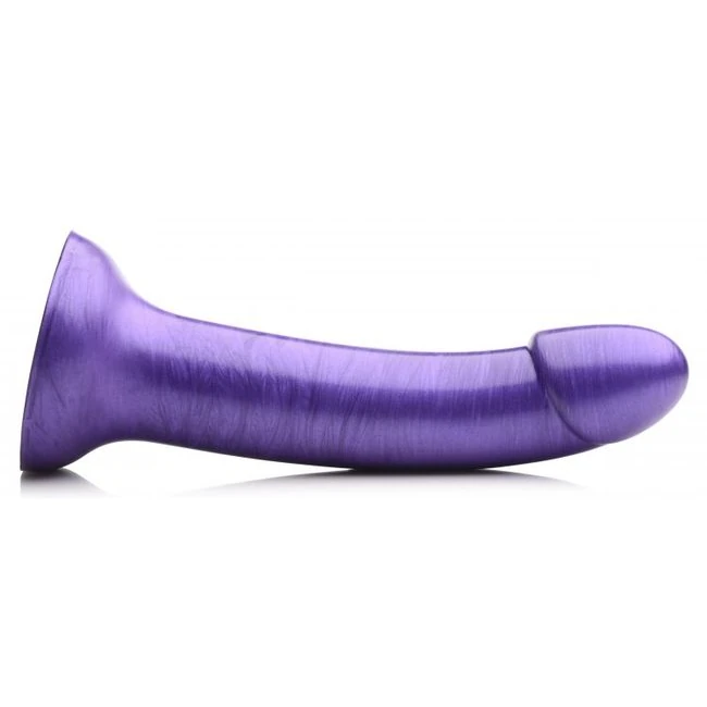 Strap U G-tastic 7in Metallic Silicone Dildo Purple - Material Feel & Safety