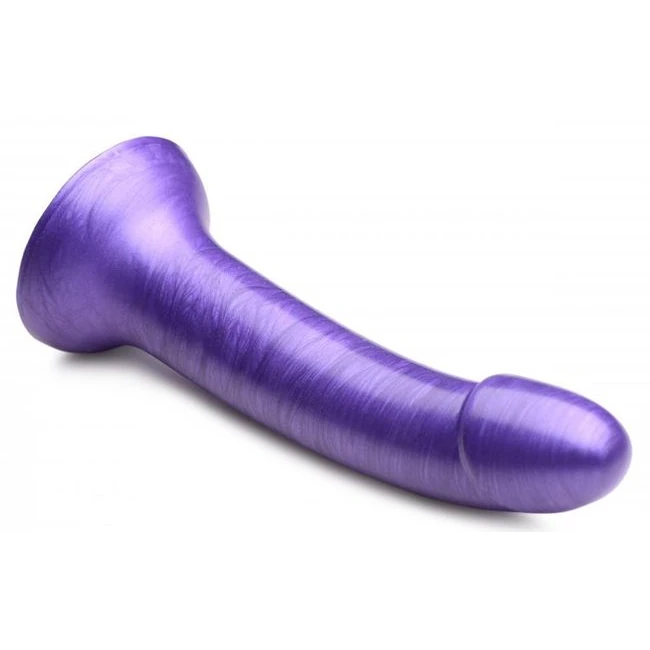 Strap U G-tastic 7in Metallic Silicone Dildo Purple - Size & Fit