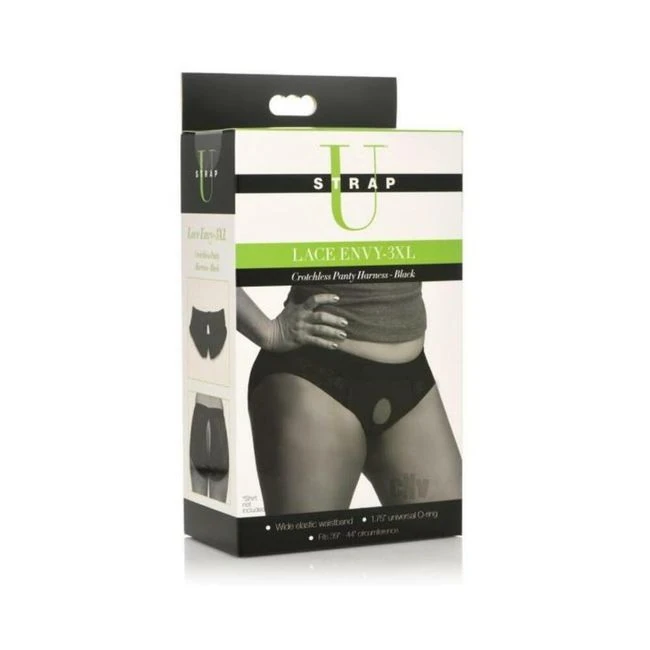 Strap U Lace Envy Crotchless Harn - Shape & Texture