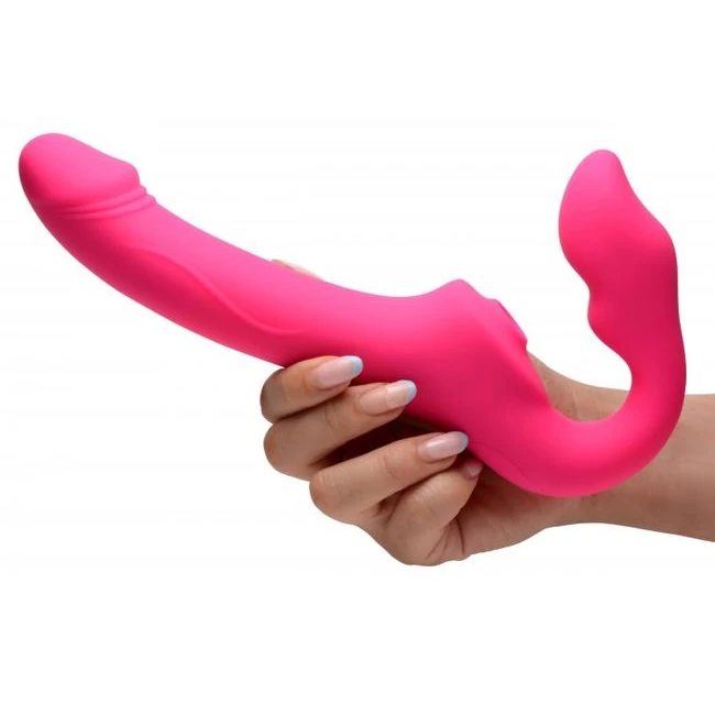 Strap U Licking & Vibrating Strapless Strap-on W/ Remote - Vibration Modes & Stimulation Features