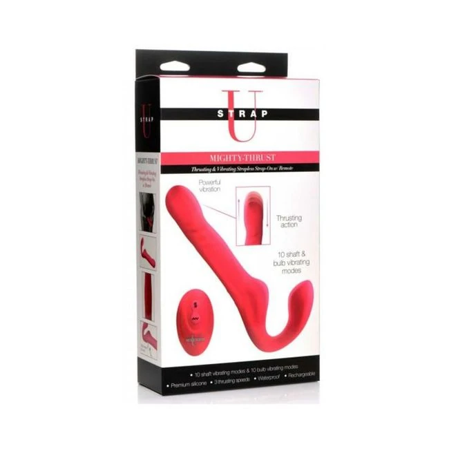 Strap U Mighty Thrust Pink - Powerful Thrusting and Vibrating Action