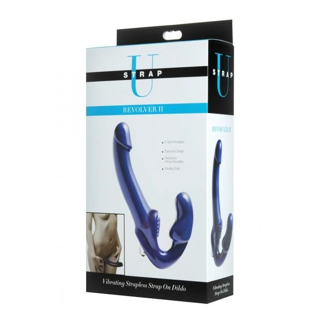 Strap U Revolver Strapless Strap on Dildo Blue - Vibration Modes and Stimulation