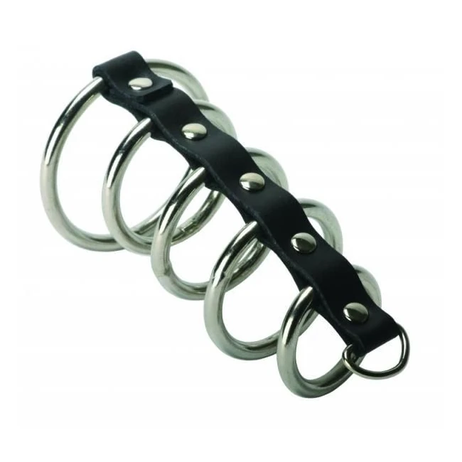 Strict 5 Ring Chasity Device Black - Overview