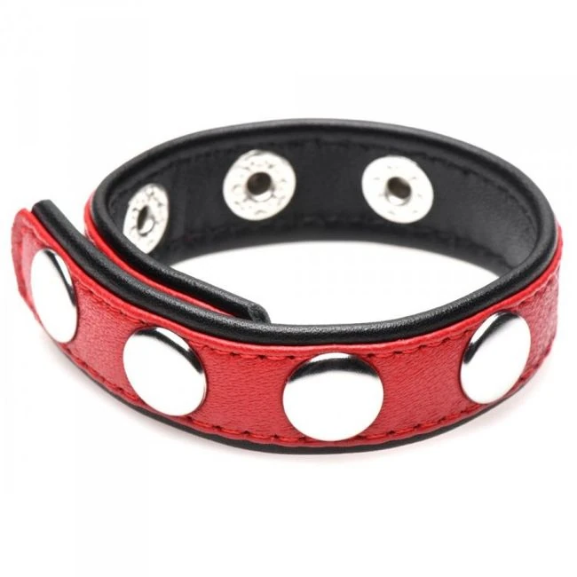 Strict Cock Gear Leather Speed Snap Cock Ring Red - Build & Quality