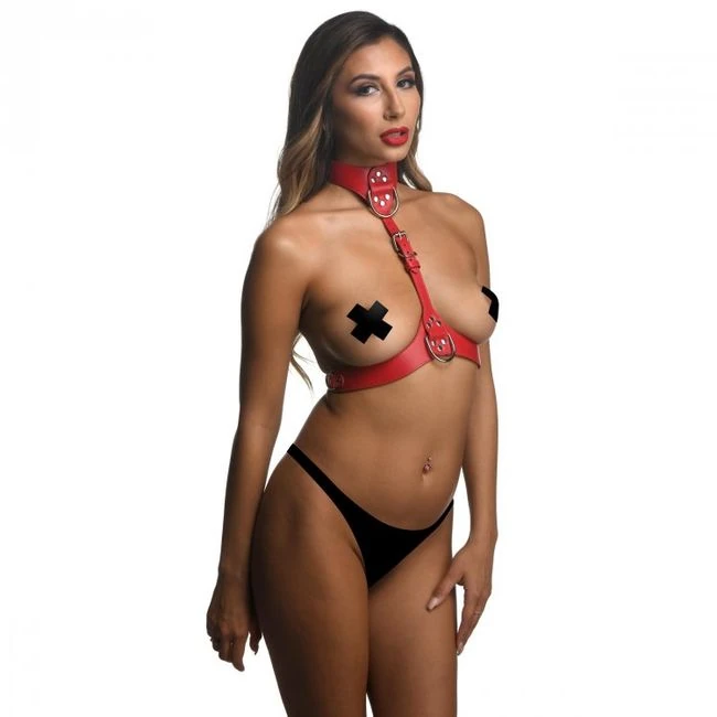 Strict Female Chest Harness M/L Red - Size & Fit in M/L