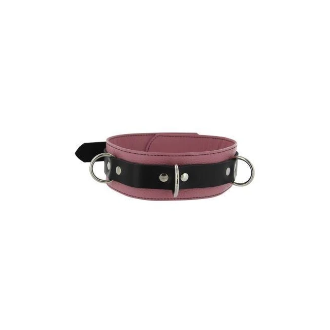 Strict Leather Deluxe Locking Collar - Pink and Black - Build & Quality